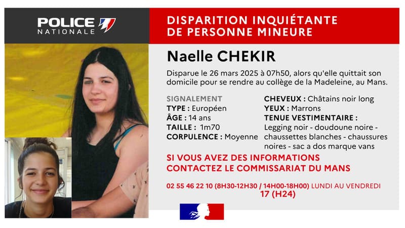 Appel à témoins lancée par la police nationale dans le Sarthe le 28 mars 2025