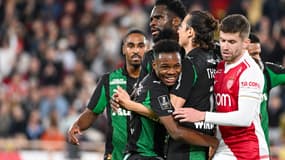 La joie de Mamadou Sangaré, buteur face à Monaco