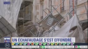 Paris: un échafaudage soufflé par la tempête Eleanor