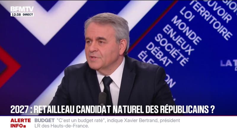 Bruno Retailleau "n'est pas moins légitime qu'un autre" pour être candidat à l'élection présidentielle, selon Xavier Bertrand (LR)