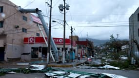 Vue des dégâts causés par le passage de l'ouragan Otis à Acapulco, État de Guerrero, Mexique, le 25 octobre 2023.