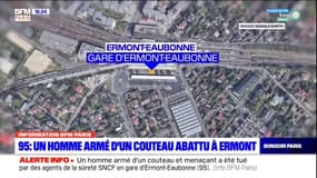 Val-d'Oise: un homme armé d'un couteau abattu en gare d'Ermont-Aubonne