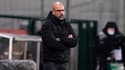 Peter Bosz l'entraîneur de l'OL lors du match contre Lens, le 19 février 2022