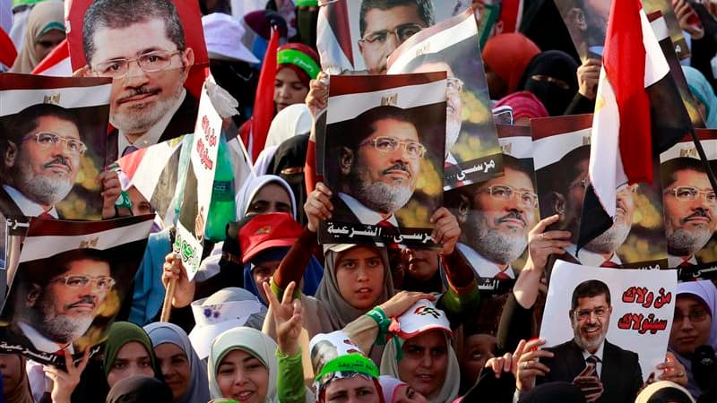 Le Caire, dimanche 7 juillet 2013 : nouvelle manifestation des Frères musulmans et de partisans de Mohamed Morsi, le président déchu aux mains des militaires égyptiens.