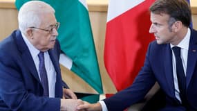 Mahmoud Abbas et Emmanuel Macron le 25 septembre 2024 à New York