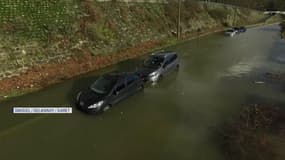Berges immergées, voitures piégées: un drone montre l'ampleur des inondations à Rouen