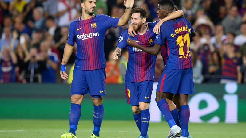 Luis Suarez, Lionel Messi et Ousmane Dembélé (FC Barcelone)