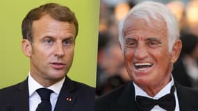 Emmanuel Macron et Jean-Paul Belmondo.