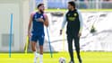 Rayan Cherki et Fabio Grosso à l'entraînement de l'OL, le 18/09/2023	