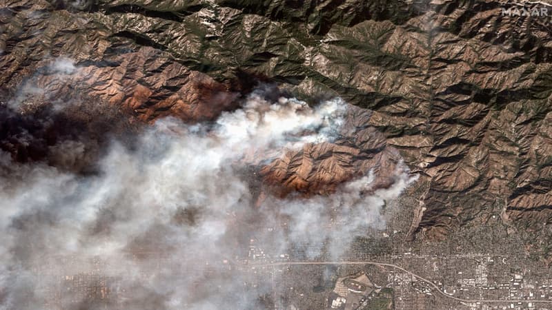 Los Angeles: des images satellite montrent l'ampleur des incendies qui encerclent la ville