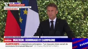 Le président de la République est à Oradour-sur-Glane, dans la Haute-Vienne, ce lundi 10 mai. Il rend hommage aux 643 civils tués par la division SS "Das Reich" il y a 80 ans, le 10 juin 1944.