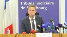 Alexandre Chevrier, procureur de la république de Strasbourg par intérim, le 19 septembre 2024, lors d'une conférence de presse sur la disparition de Lina