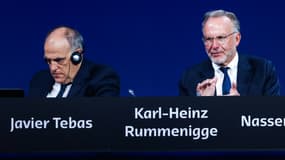 Karl-Heinz Rummenigge lors du Congrès de l'Uefa à Vienne le 11 mai 2022.