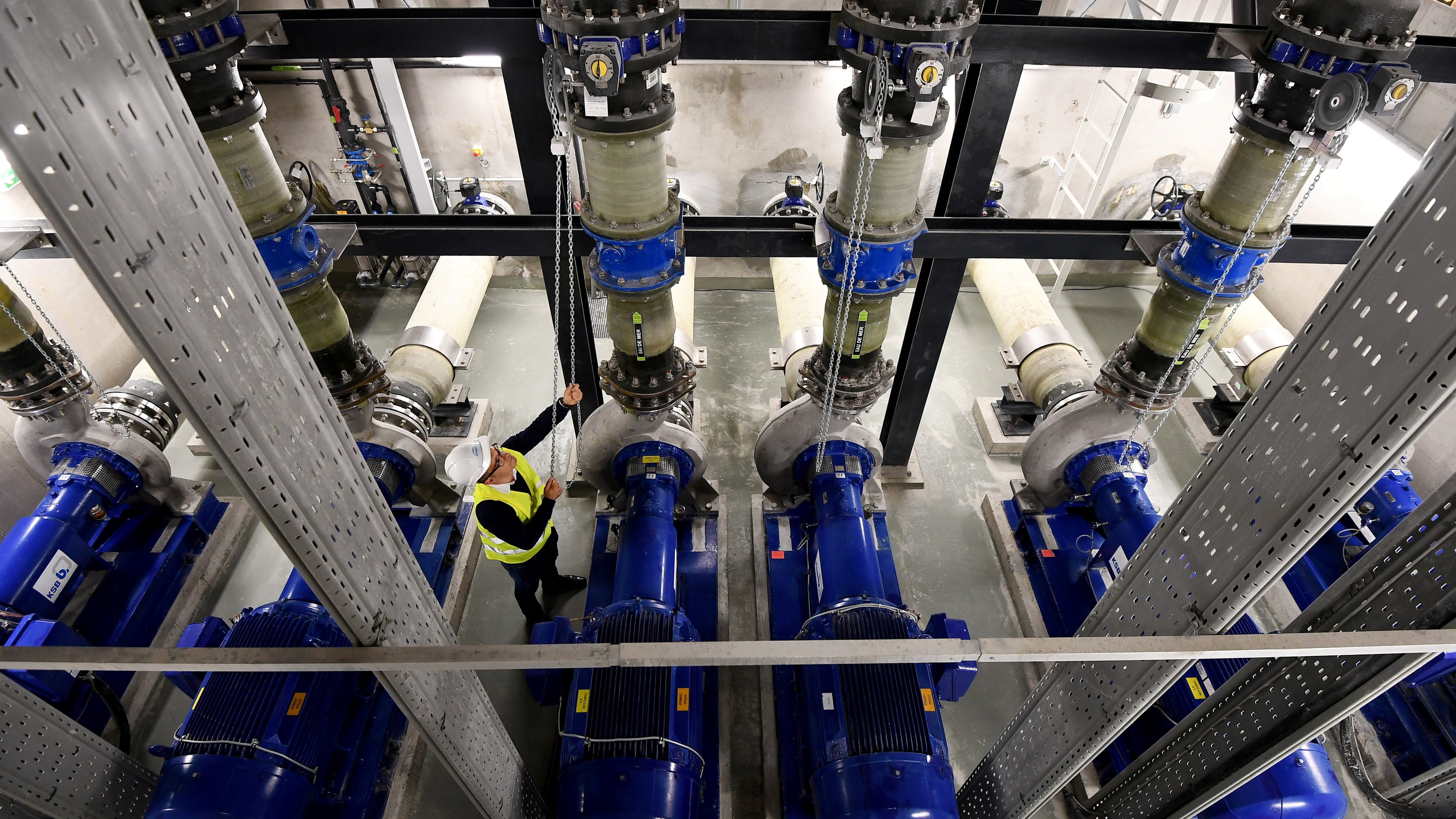 Vue intérieure de la centrale de géothermie marine Thassalia Vue intérieure de la centrale de géothermie marine Thassalia