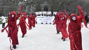 Une centaine de personnes ont formé un cortège funèbre à Paris pour dénoncer, à l'appel de scientifiques, les "conséquences catastrophiques du recours massif aux pesticides", ce samedi 4 mars 2023.