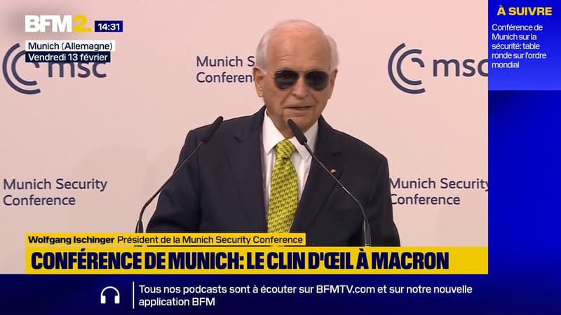"Ce qui s'est passé à Davos n'a pas besoin de rester à Davos" : le président de la Conférence de sécurité de Munich sort des lunettes de soleil, en clin d'œil à Emmanuel Macron