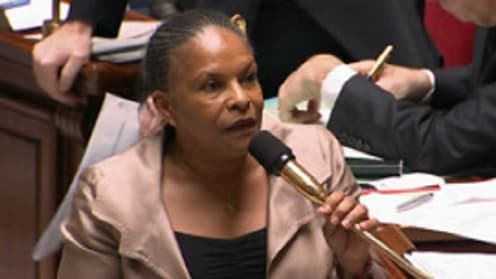 La Garde des Sceaux Christiane Taubira lors des débats sur le mariage pour tous.