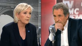 Marine Le Pen sur le plateau de Jean-Jacques Bourdin.