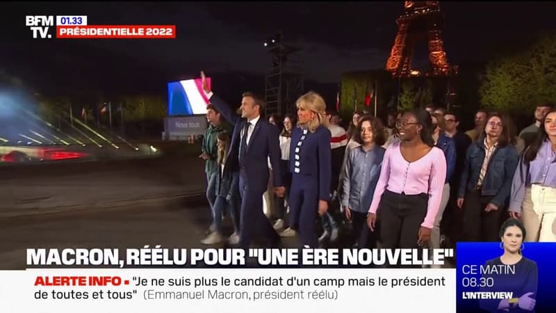 Le soulagement des militants des partisans d'Emmanuel Macron après sa réélection