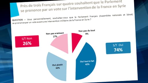 74% des personnes interrogées souhaiteraient un vote du Parlement sur une intervention en Syrie.