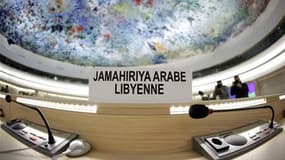 Les sièges vides de la délégation libyenne avant un débat sur la situation en Libye au Conseil des droits de l'homme des Nations unies, à Genève, la semaine dernière. L'Assemblée générale des Nations unies a suspendu mardi à l'unanimité l'appartenance de