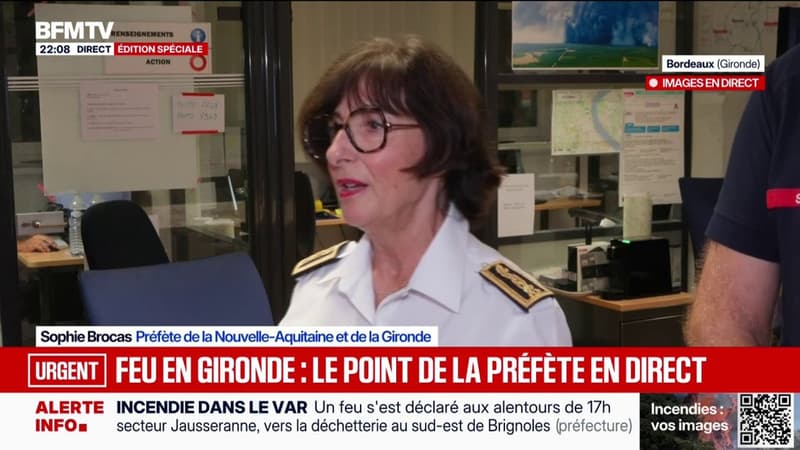 Incendies en Gironde: "Le feu n'a pas progressé", affirme la préfète du département qui compte "7 départs de feux, dont 3 actifs"