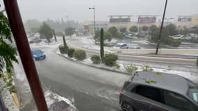 Les rues ont été inondées à Grasse ce jeudi après de violents orages.