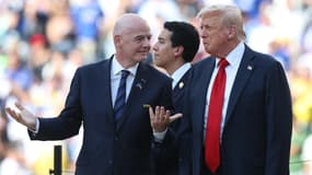 Le président de la Fifa, Gianni Infantino, en compagnie de Donald Trump, le 13 juillet 2025