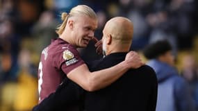 Erling Haaland et Pep Guardiola