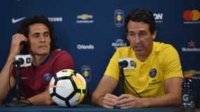 Unai Emery et Edinson Cavani