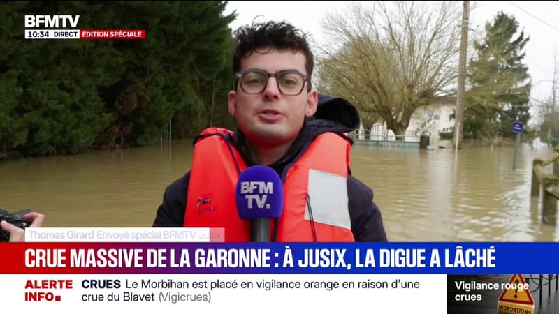 Crues: le village de Jusix (Lot-et-Garonne) coupé du monde par la montée des eaux