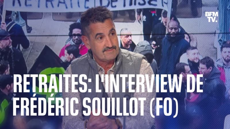 Retraites: l'interview de Frédéric Souillot (FO) après la journée de mobilisation en intégralité