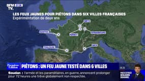 Un feu jaune va être testé sur les passages piétons dans 6 villes