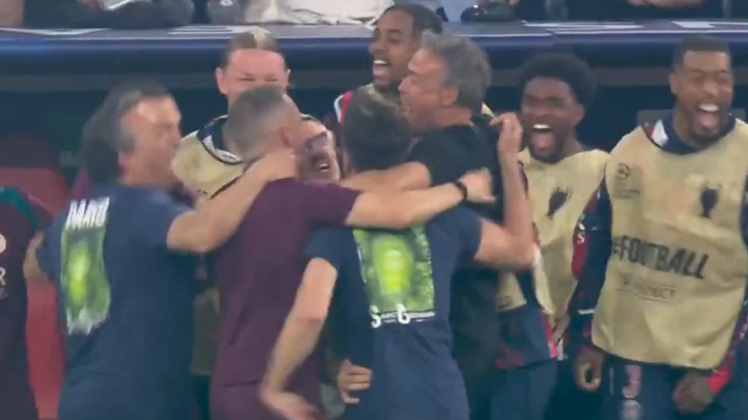 L'explosion de joie de Luis Enrique sur les buts du PSG en finale de la Ligue des champions