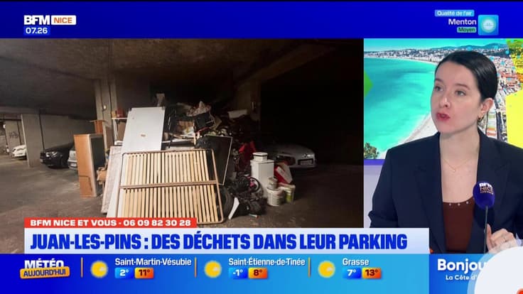 BFM NICE ET VOUS : À Juan-les-Pins le parking de cette résidence est un véritable dépotoire 