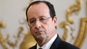 François Hollande le 3 janvier, lors des voeux que lui adresse Jean-Marc Ayrault.