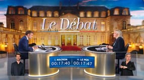 Emmanuel Macron et Marine Le Pen mercredi 20 avril 2022 lors du débat d'entre-deux-tours