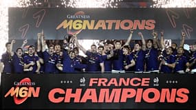 Le XV de France sacré au Tournoi des Six nations, au Stade de France le 15 mars 2025