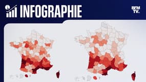 Infographie des départements les plus concernés par les feux de forêt