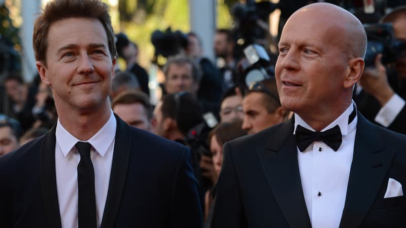 Edward Norton et Bruce Willis en 2012