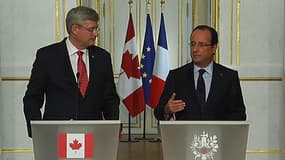 Le Premier ministre canadien et le président de la République française.