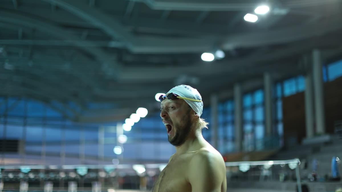 Amaury Leveaux à l'entraînement
