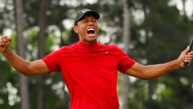 Tiger Woods, lors de sa victoire sur le Master d'Augusta.