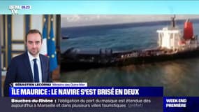 Marée noire à l'Ile-Maurice: Sébastien Lecornu craint "l'arrivée de boulettes" sur les côtes de l'Ile de la Réunion
