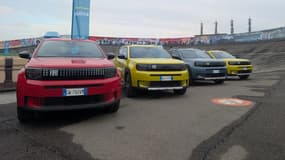 La nouvelle Fiat Grande Panda, sur le Lingotto de l'ancienne usine Fiat de Turin.