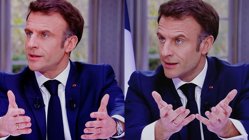 Emmanuel Macron a enlevé sa montre en pleine interview télévisée le 22 mars 2023