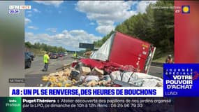Alpes-Maritimes: la circulation interrompue pendant plusieurs heures vendredi soir sur l'A8 en raison d'un accident de poids lourd