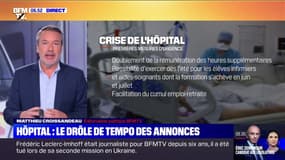 ÉDITO - Face à la crise de l'hôpital, "l'exécutif a du mal à trouver le bon tempo" dans ses annonces