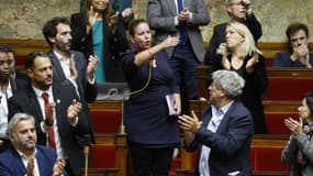 La président du groupe LFI Mathilde Panot à l'Assemblée nationale le 3 octobre 2022