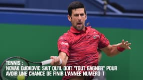 Tennis - Djokovic sait qu'il doit "tout gagner" pour avoir une chance de finir l'année numéro un 